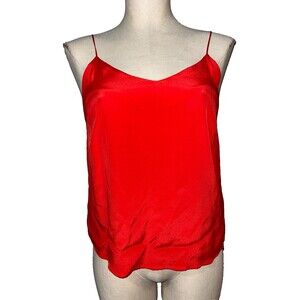 Nine West Womens Silk Red Cami Top size S Capsule Minimalist Romantic